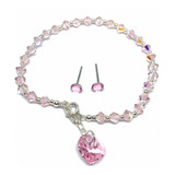 Conjunto Swarovski Cristal Pulsera Y Aro Par Rivoli 5 Mm