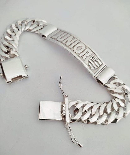 Pulseira De Placa Com Nome Personalizado Em Prata 950/925. 