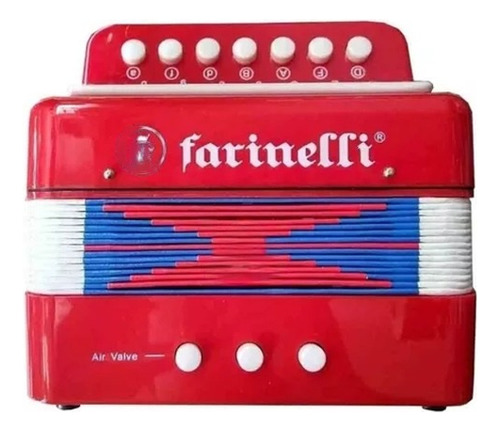 Farinelli Acordeon Infantil Rojo 7 Botones 3 Bajos