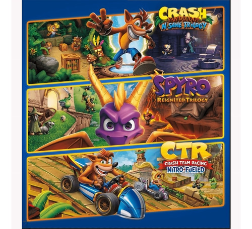 (1ria) Crash Trilogy + Crash Team Racing + Crash 4 Ps 4