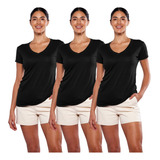 Paquete 3 Playera Mujer Dama Cuello V 100% Algodon Alfani