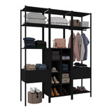 Guarda Roupa Closet Modulado 3 Peças Estilo Industrial Oxfor