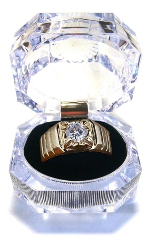 Anillo Caballero Mod. Hs-01 Plata Maciza 925 & Chapa Oro 24k