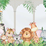 Papel Parede Adesivo Safari Filhotes Leão Decoração Bebê 1m²