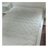 Cama Laqueada Blanca 120x90 Con Colchón - Belgrano