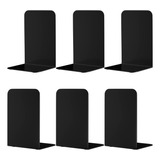 Sujetalibros De Metal Negro, 3 Pares De Sujetalibros Para Y