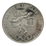Moneda 25 Pesos Juegos Olimpicos 1968 Plata Ley 0.720