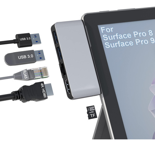 Estación De Acoplamiento Surface Pro 9 Pro 8 Hub Con Adaptad