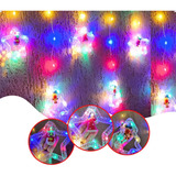 Cascata Pisca Pisca Colorido Figuras De Natal Decoração 3m