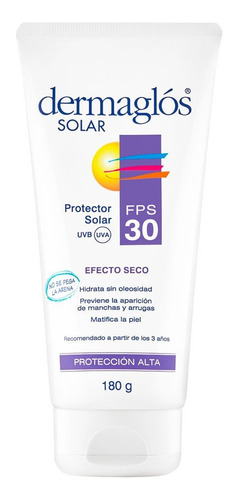 Protector Solar Dermaglós Fps30 Efecto Seco Crema 180g
