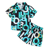 Camisa Hipster Cool Con Estampado De Alfabetos Para Niños