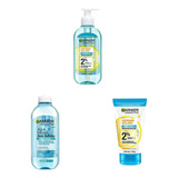 Kit Garnier Express Aclara Aguamicelar+limpiador+exfoliante