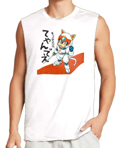 Playera Tank De Gato Samurai Cats Anime Retro1