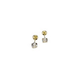 Aretes Broqueles Con Zirconias Oro 10k Bebé Piercing 