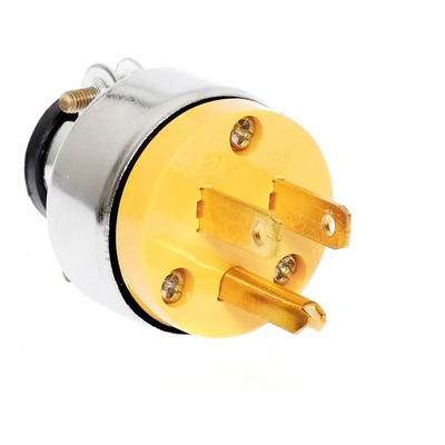 Clavija Aterrizada Con Abrazadera Metálica 15a Igoto Color Amarillo | MercadoLibre