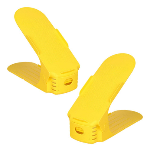 Set 2 Estantes Organizador Zapatos Doble Ahorro Espacio Baño Color Amarillo