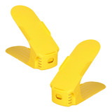 Set 2 Estantes Organizador Zapatos Doble Ahorro Espacio Baño Color Amarillo