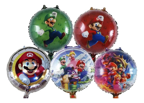 10 Balão Metalizado Do Super Mario Bross / Personagens