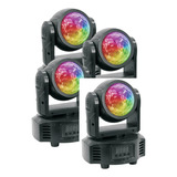 4 Mini Moving 40w Rgb Sound Dmx Auto Iluminação dj