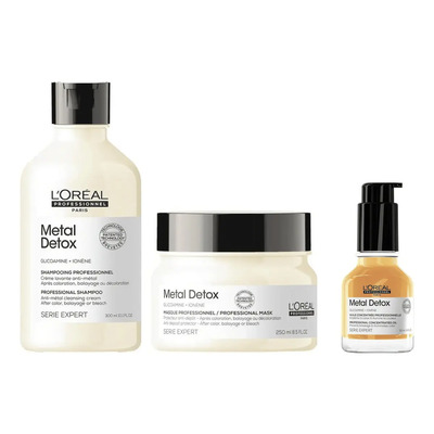 Pack Loreal Pro Metal Detox Shampoo + Mascara + Aceite 50ml | Envío gratis