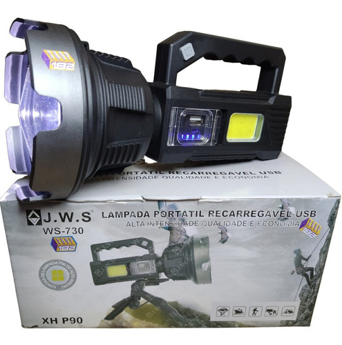 Lanterna Holofote Super Potente Led P90 C/ Power Bank - Jws