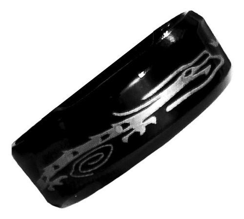 Anillo Acero Negro Guarda Láser Para Hombre Art Joyería 