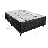 Cama Box Casal Conjugada Unyco D28 Ortopédico Floral E Pr... Cor Branco