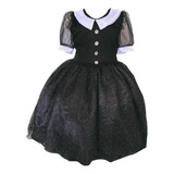 Fantasia Infantil Roupa Wandinha Addams, Halloween Festa 