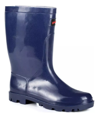 Bota De Lluvia Dama Caña Corta Azul