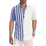 Camisas Para Hombre, Camisa De Rayas Airdea Casual Playeras