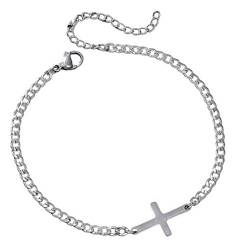 Pulsera De Cruz En Acero Inoxidable Unisex