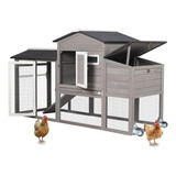 Gallinero Portatil Para Exterior 71p Color Gris Ketive