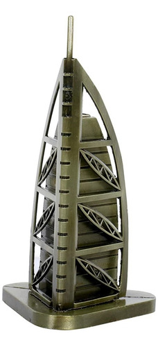 Adorno Edificio Burj Al Arab Metalico Coleccion H18cm