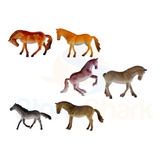 Kit 6 Cavalo De Borracha Miniatura Animal Brinquedo