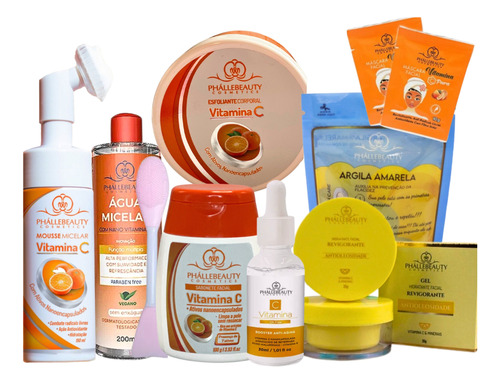 Kit Skincare Completo Spa Day Vit C Anti Idade Clareador 