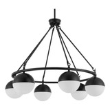 Lampara De Techo Decorativa Candelabro Moderno 6 Luces Negro