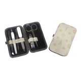 Set Manicura 6 Piezas Metal En Estuche Cuerina 11 X 6 Cm