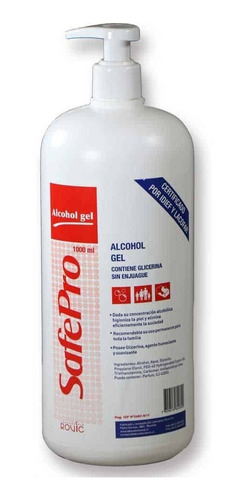 Botella Alcohol Gel 1 Litro Certificada Con Dosificador