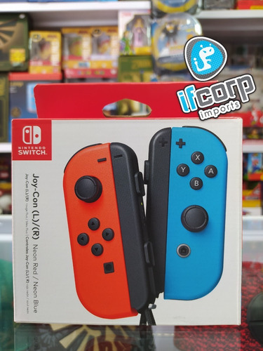 Control Inalámbrico Nintendo Joy-con Rojo Neón Azul Neón