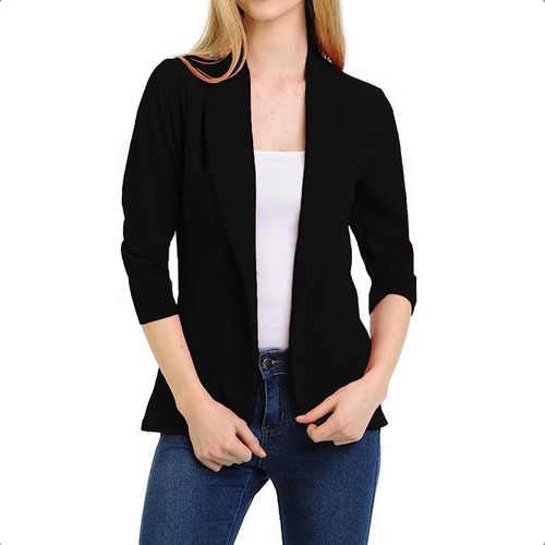 Casual Fresco Saco Blazer Manga 3/4 Cuello V Mujer Dama 6607