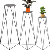 3 Suporte Tripé Para Vasos Plantas Chão Table Triangular 