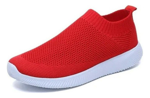 Zapatillas De Tenis De Mujer Casual Vulcanizadas Tejidas Fem