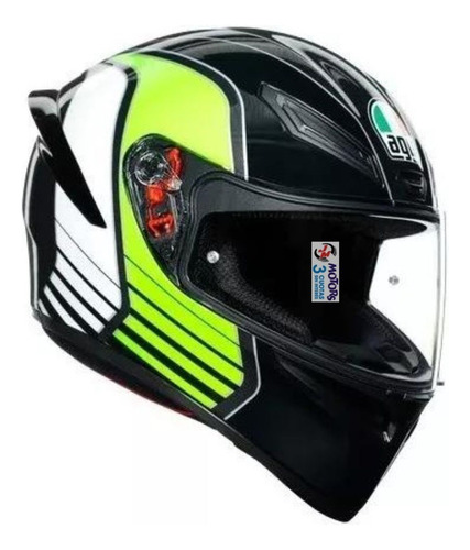 Jm Casco Integral Agv K1 Multipower Gunmetal Negro Verde