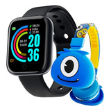 Relógio Smart Watch 9 + Fone De Ouvido Infantil Monster 2024
