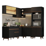 Madesa Gabinete Integral Esquinero 402cm Reims Negro 01