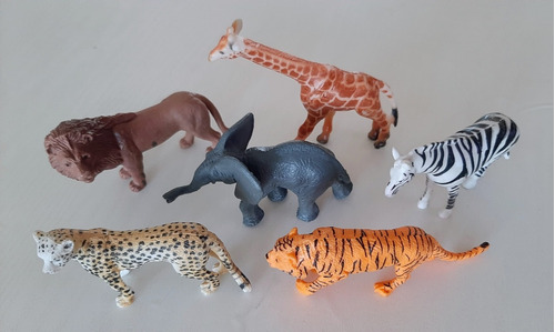 Set De Animales De La Selva X 6 Un Juguetes Lote Niños