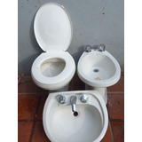 Bidet, Pileta, Con Grifería E Inodoro Ferrum Buen Estado