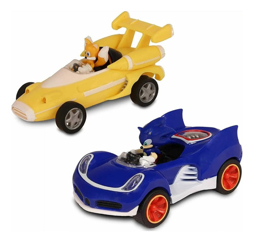 Carro Sonic Pull Back Tails E Sonic Com 2 Fun F0107-2
