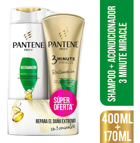Shampoo Pantene Restauración X 400 Ml + Acondicionador Resta