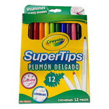 Plumones Crayola Super Tips  Delgados Lavables C/12 Pz